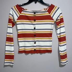 small arizona jeans colored long sleeve crop top